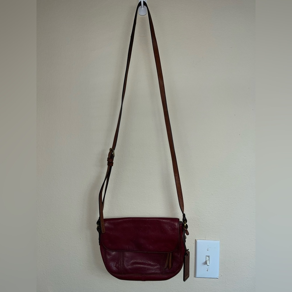 Fossil Burgundy Pebble Leather Purse